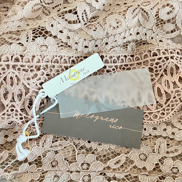 Melograno Rico Lace Blush Blouse See-through Top Long Sleeve - Picture 9 of 10